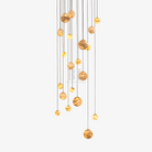 Sultana Alabaster Cluster Chandelier - 3 - Lights Size: ∅ 7.9″ x H 78.7″Gold & Natrue Alabaster ColorBlushlighting