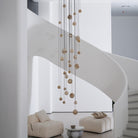 Sultana Alabaster Cluster Chandelier - 3 - Lights Size: ∅ 7.9″ x H 78.7″Gold & Natrue Alabaster ColorBlushlighting