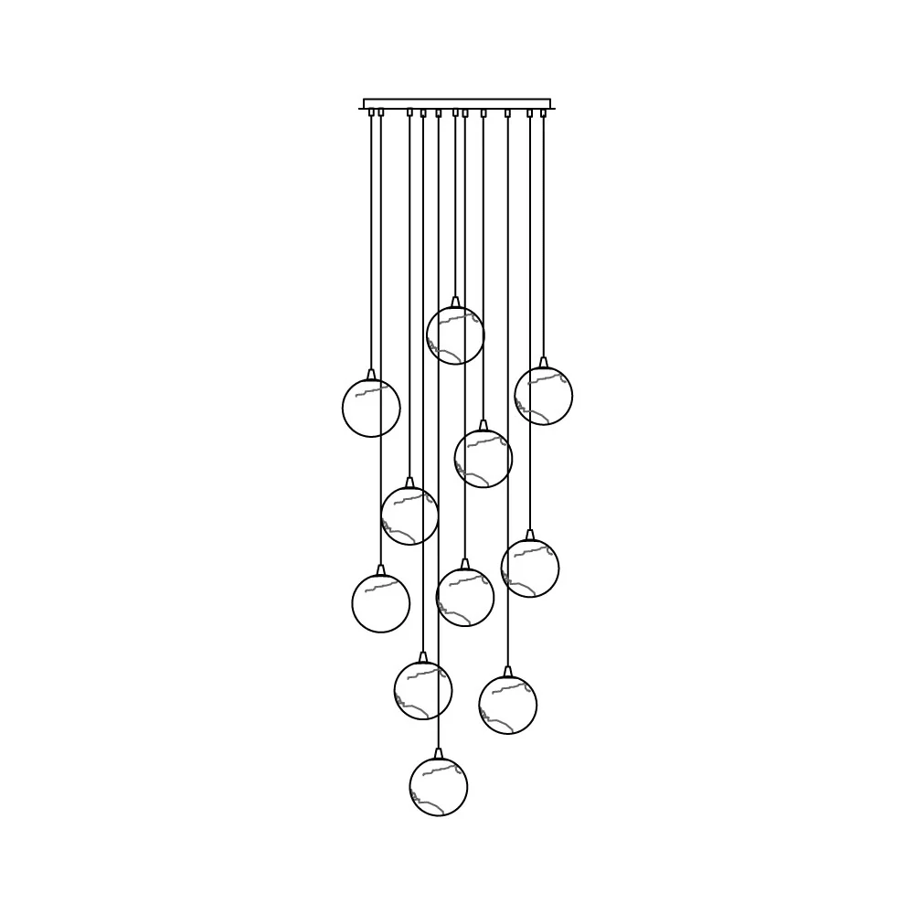 Sultana Alabaster Cluster Chandelier - 3 - Lights Size: ∅ 7.9″ x H 78.7″Gold & Natrue Alabaster ColorBlushlighting