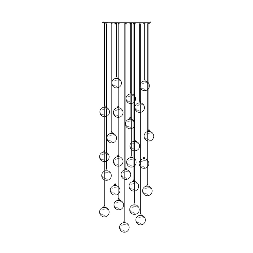 Sultana Alabaster Cluster Chandelier - 3 - Lights Size: ∅ 7.9″ x H 78.7″Gold & Natrue Alabaster ColorBlushlighting