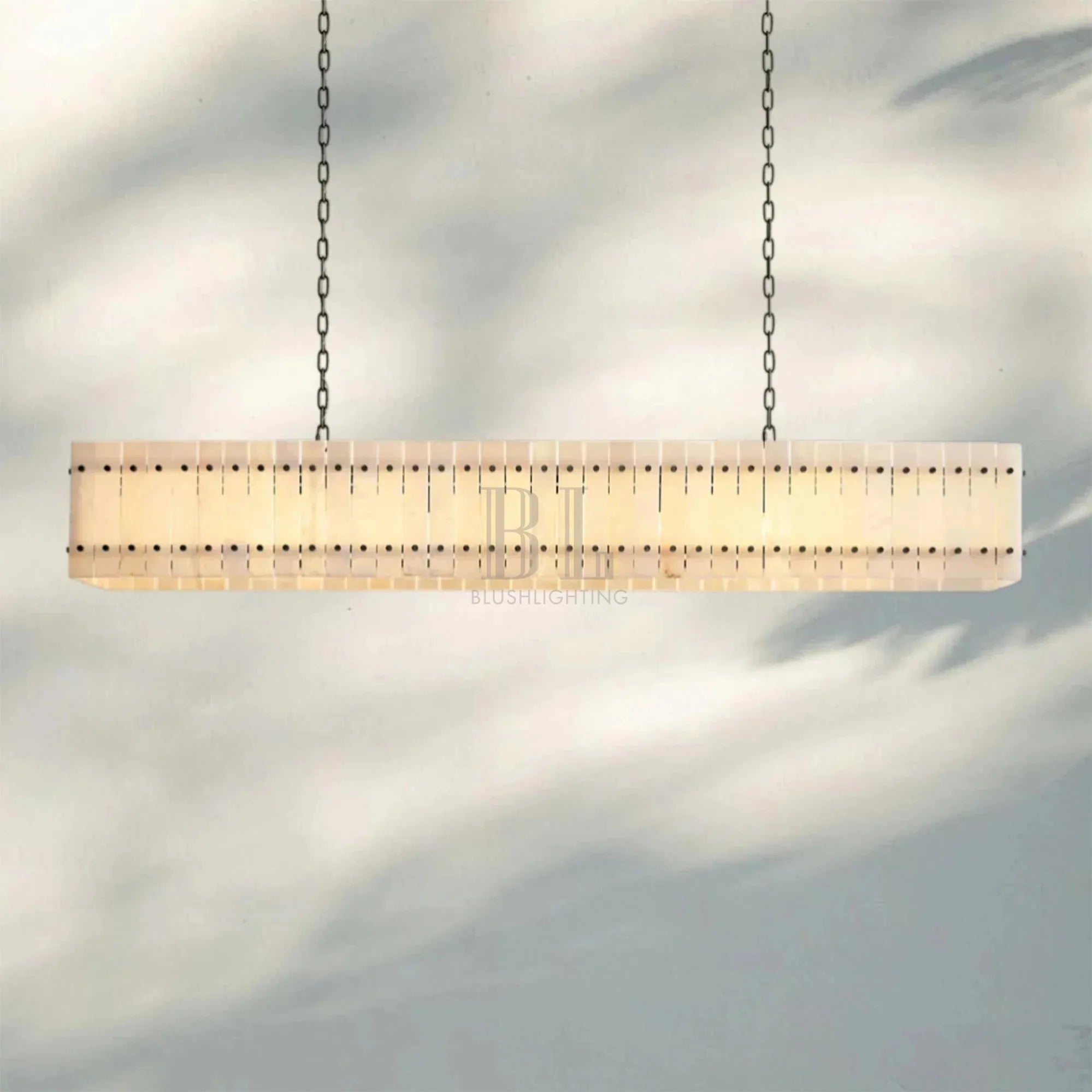 Sun Marco Alabaster Linear Chandelier 54" 72" - Blushlighting
