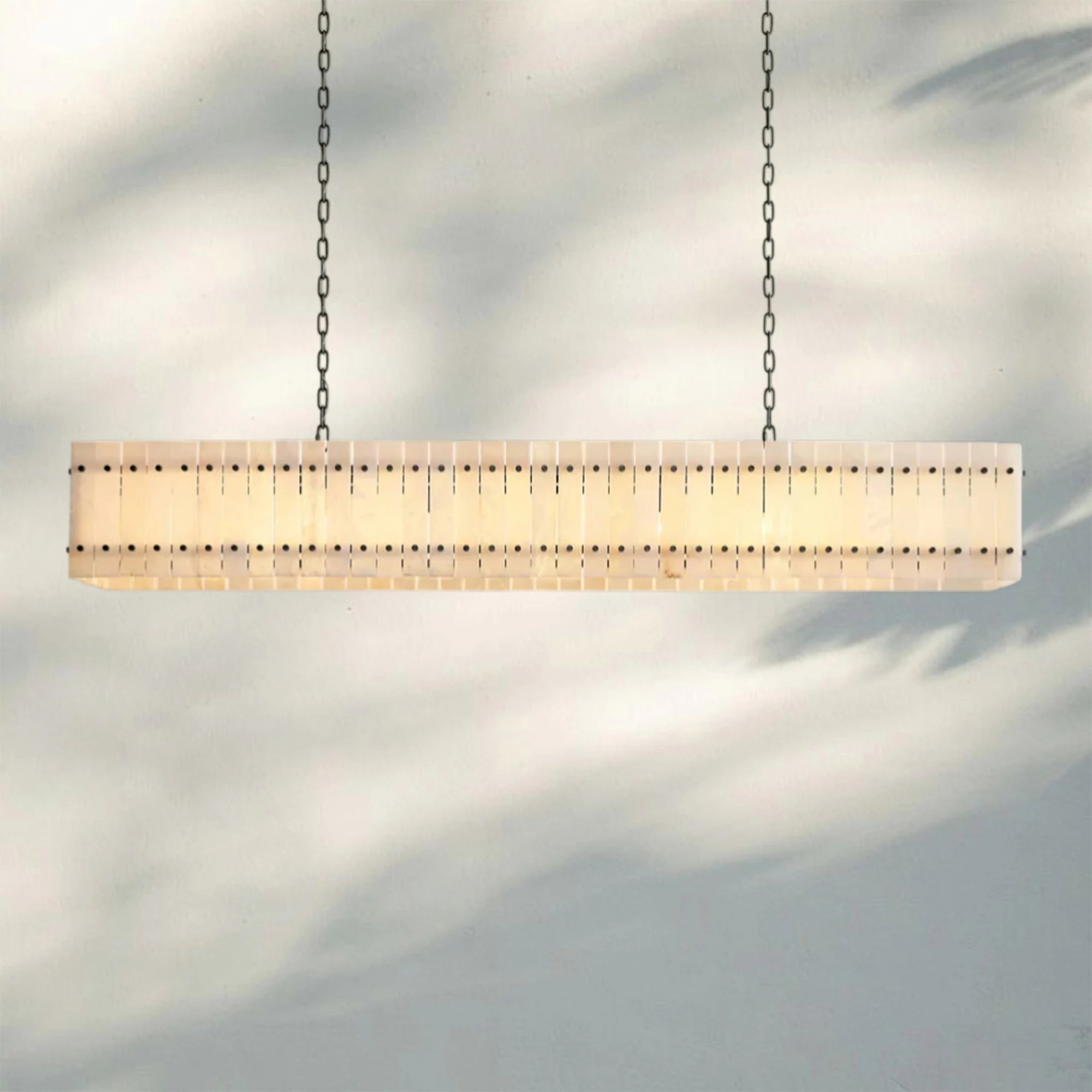 Sun Marco Alabaster Linear Chandelier 54" 72" - Blushlighting