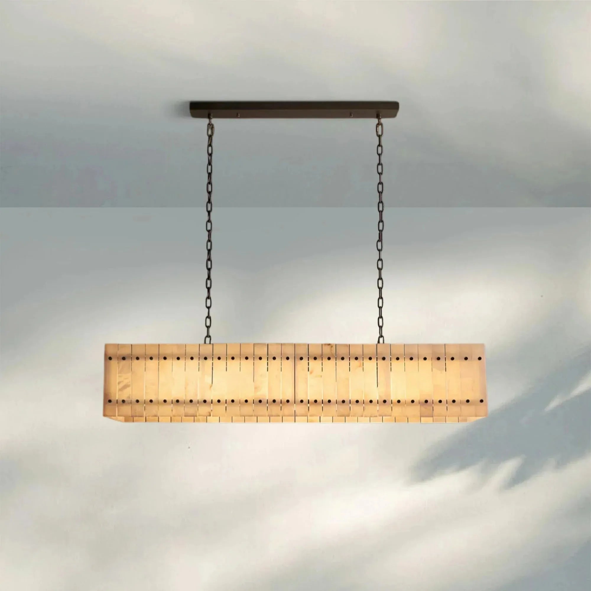 Sun Marco Alabaster Linear Chandelier 54" 72" - Blushlighting