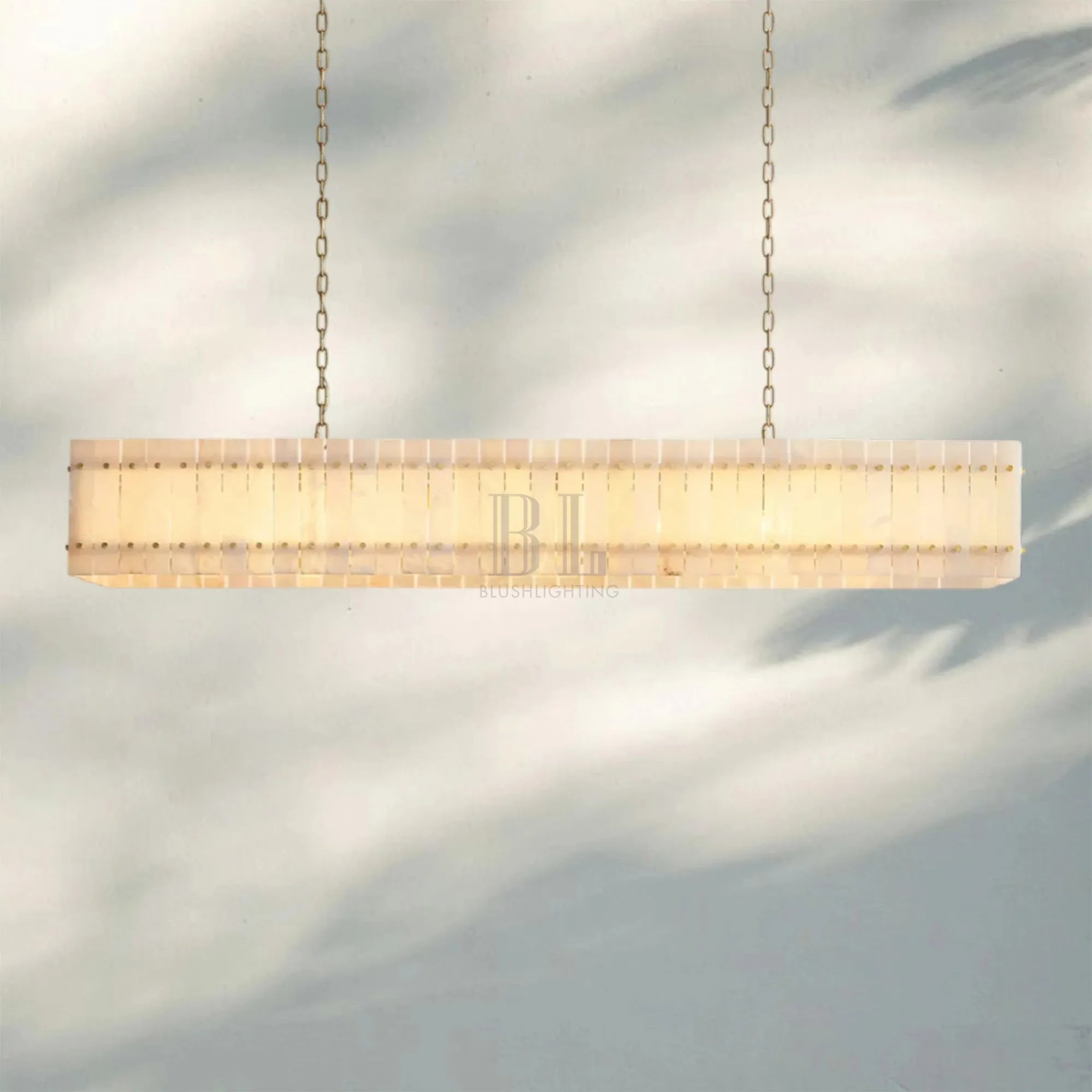 Sun Marco Alabaster Linear Chandelier 54" 72" - Blushlighting
