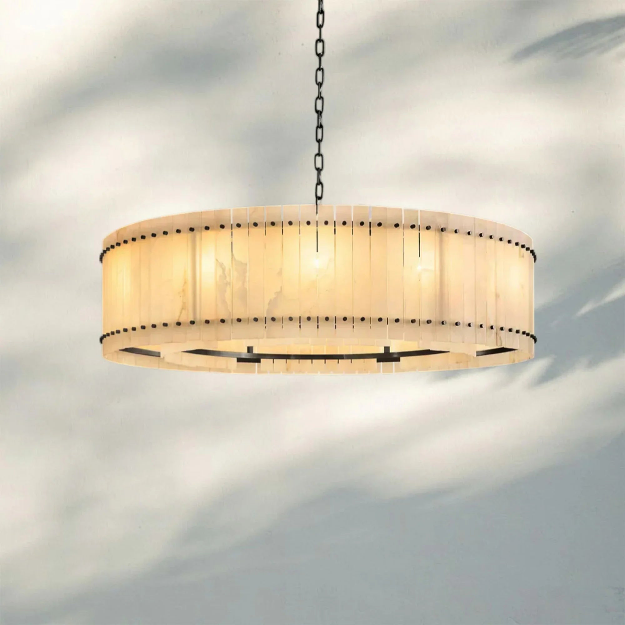 Sun Marco Alabaster Round Chandelier 22'' 37'' 48'' 60''-60''-Bronze-