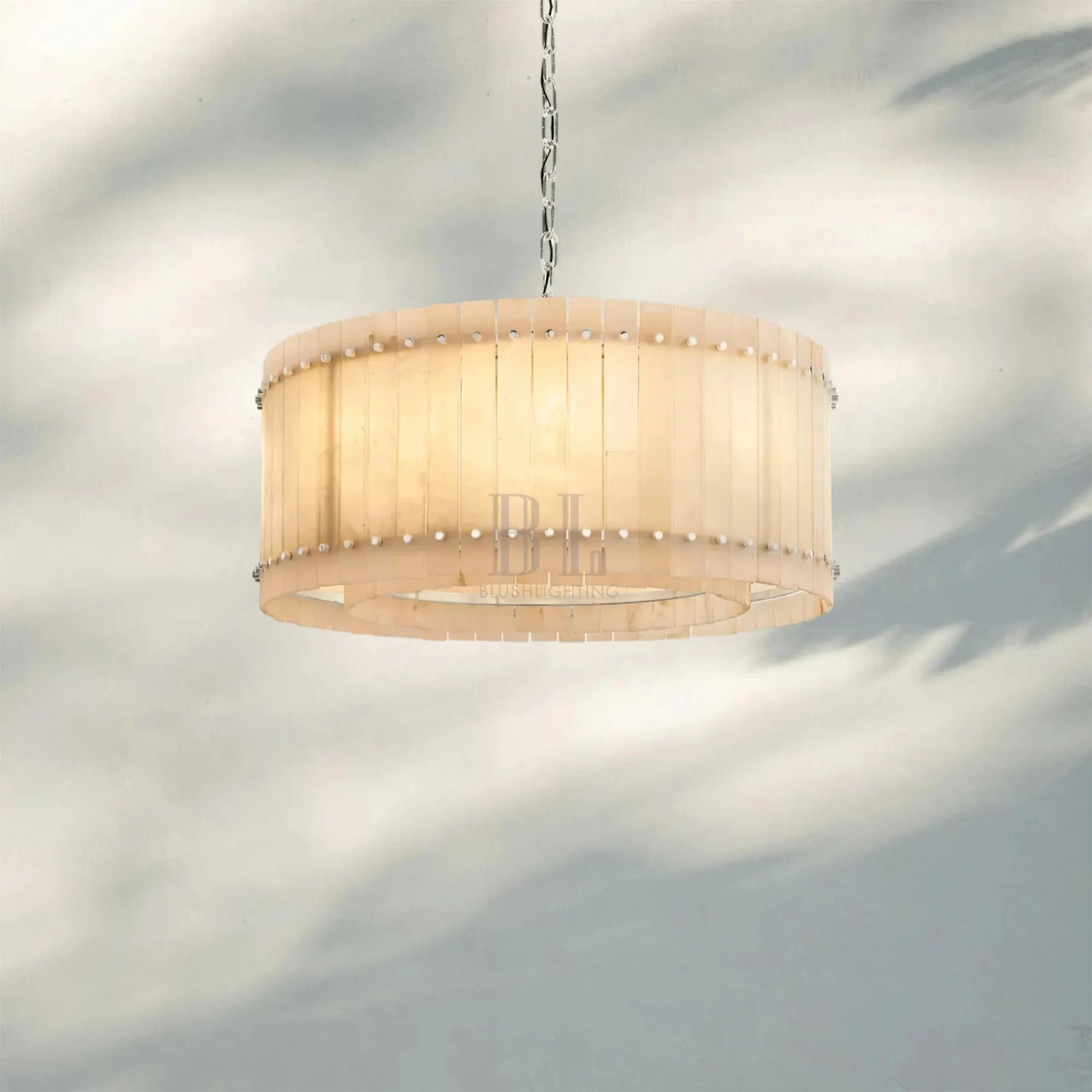 Sun Marco Alabaster Round Chandelier 22'' 37'' 48'' 60''-37''-Nickel-