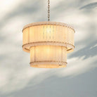 Sun Marco Alabaster Round Tiered Chandelier-37"-Brass-