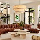 Sun Marco Alabaster Round Tiered Chandelier-48"-Brass-Blushlighting