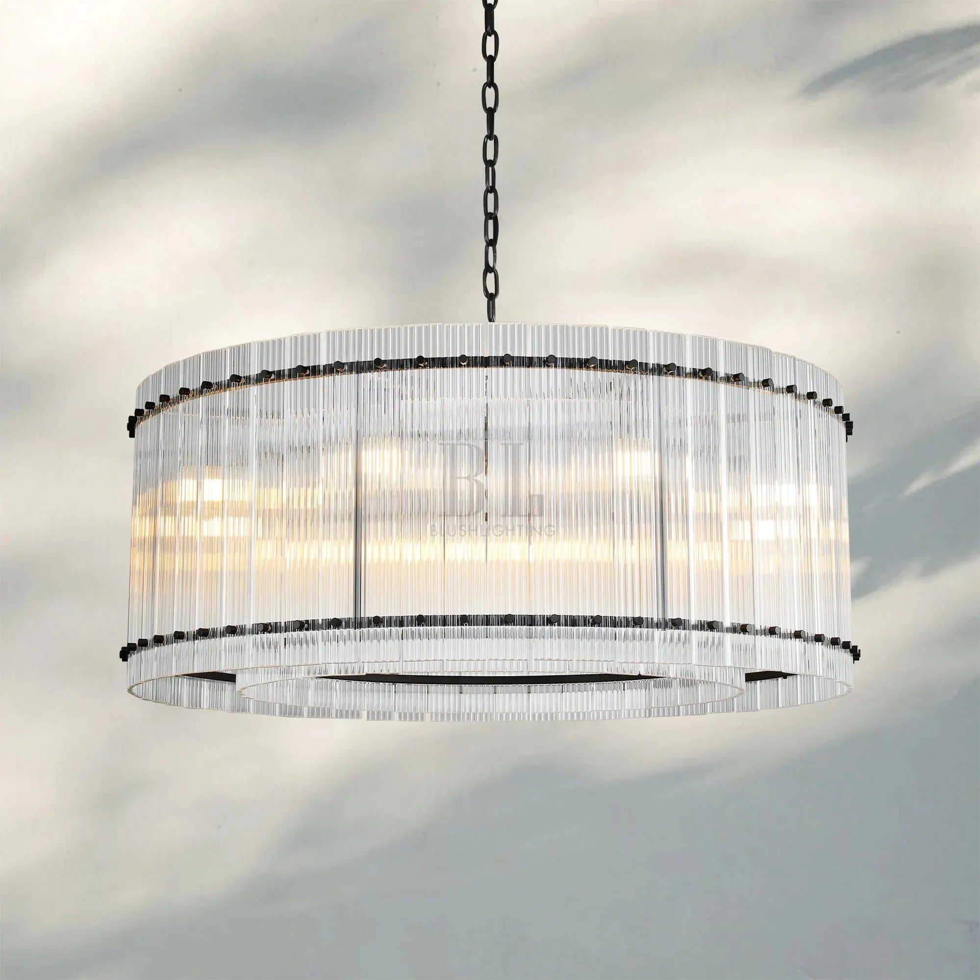 Sun Marco Crystal Round Chandelier-37''-Bronze-