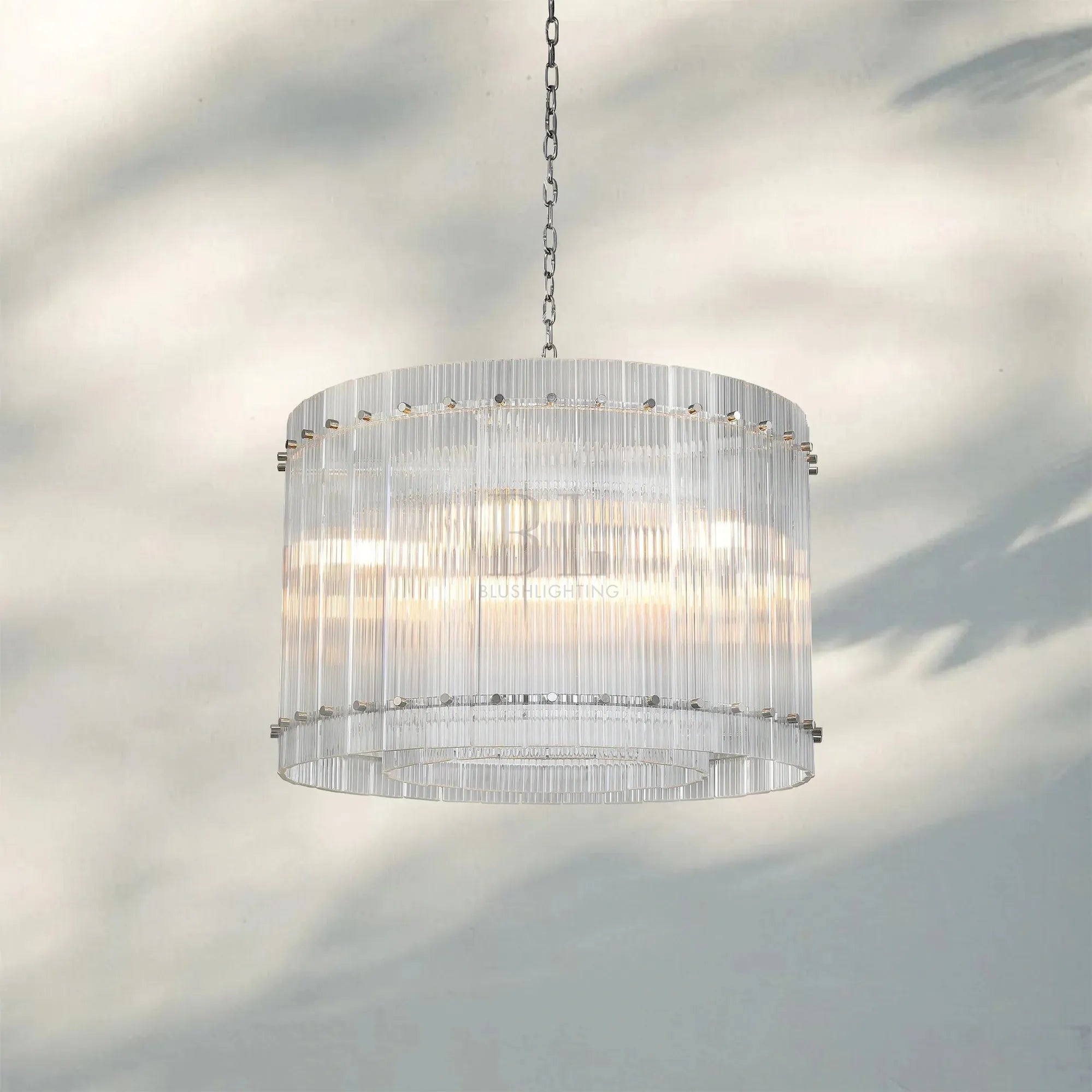 Sun Marco Crystal Round Chandelier-22''-Polished Nickel-