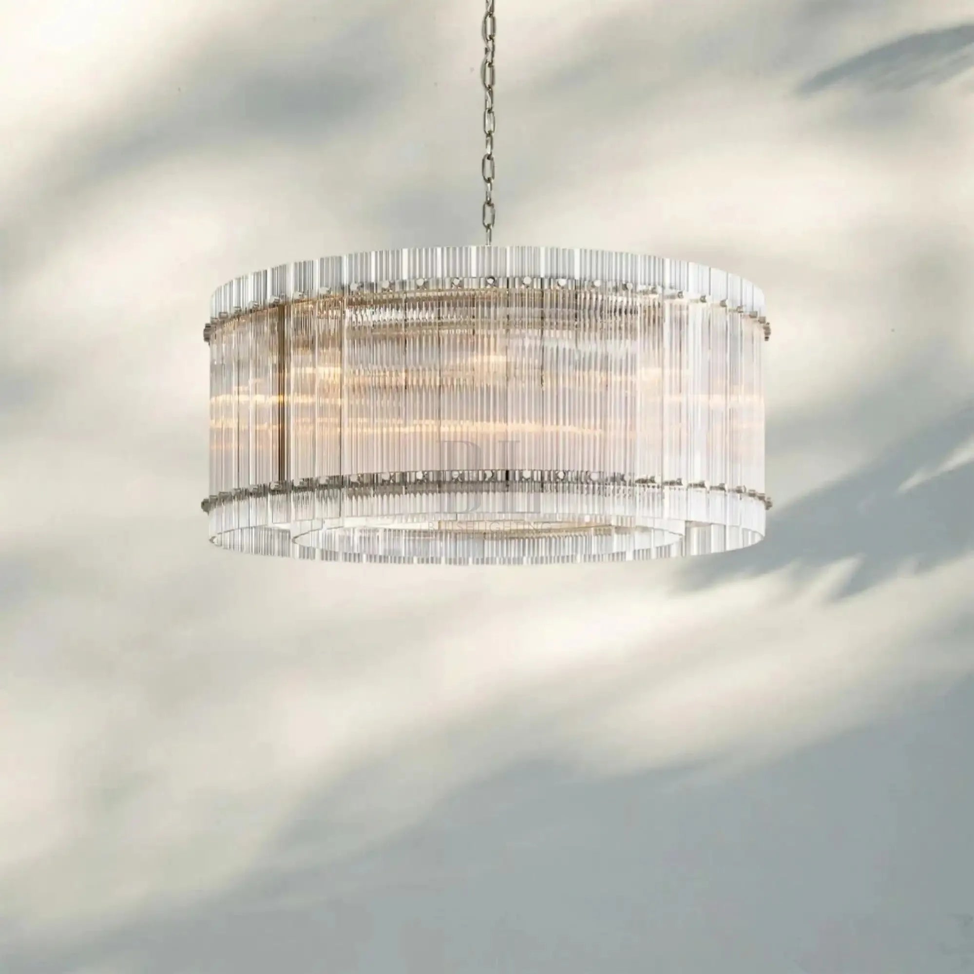 Sun Marco Crystal Round Chandelier-37''-Polished Nickel-