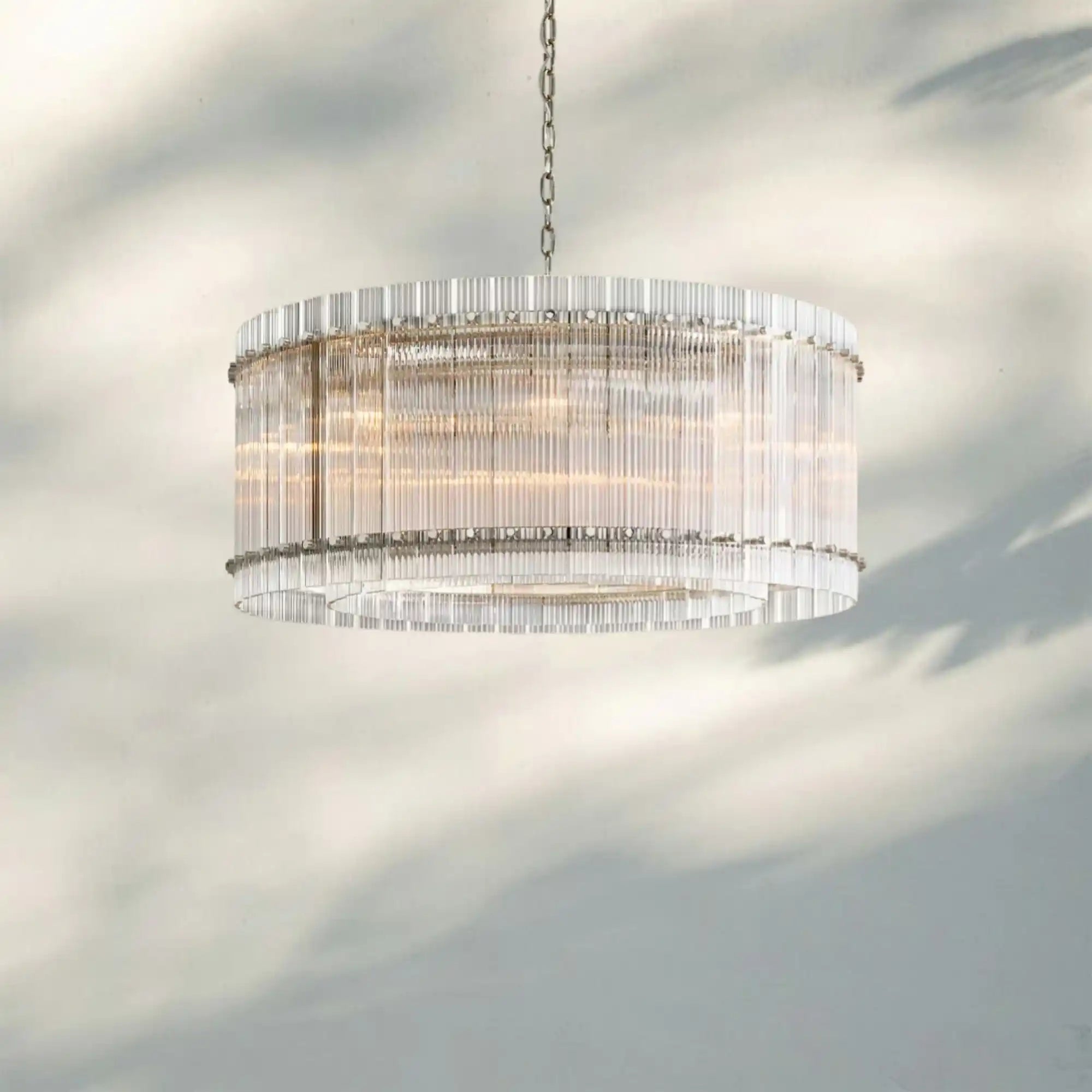 Sun Marco Crystal Round Chandelier-37''-Polished Nickel-