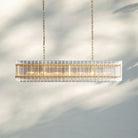 Sun Marco Modern Glass Rectangular Chandelier-Rectangular 54''-Lacquered Brass-