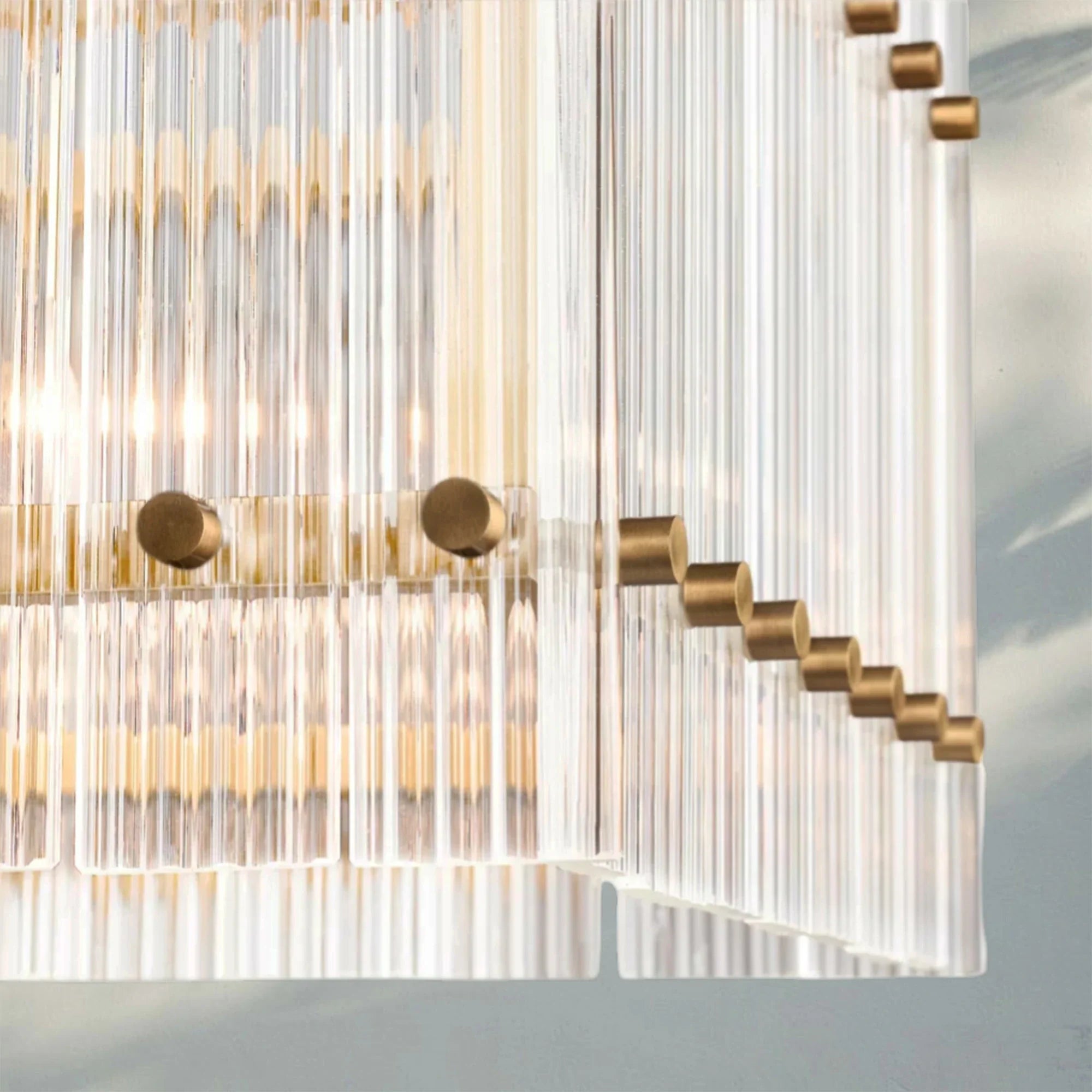 Sun Marco Modern Glass Rectangular Chandelier-