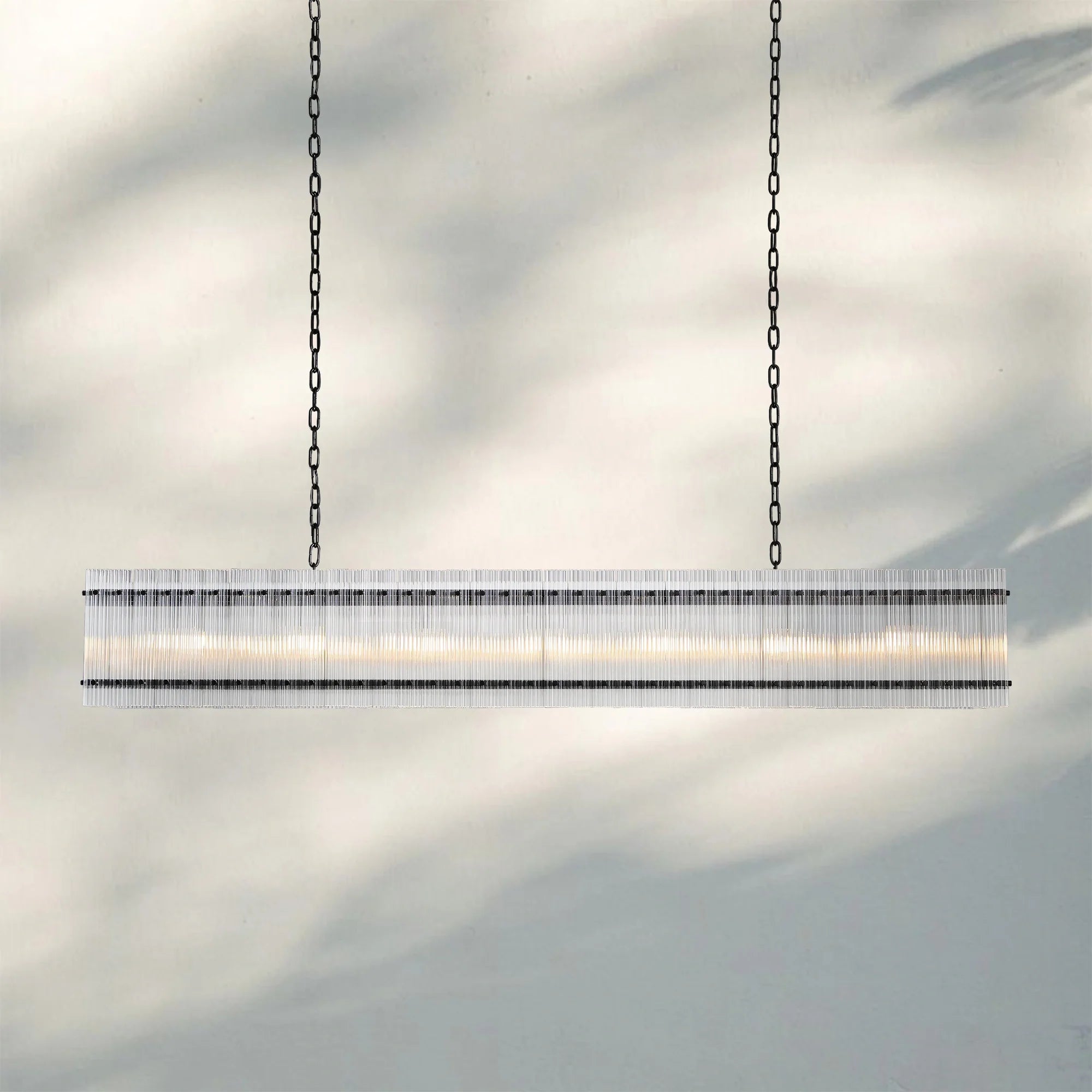 Sun Marco Modern Glass Rectangular Chandelier-Rectangular 72"-Bronze-