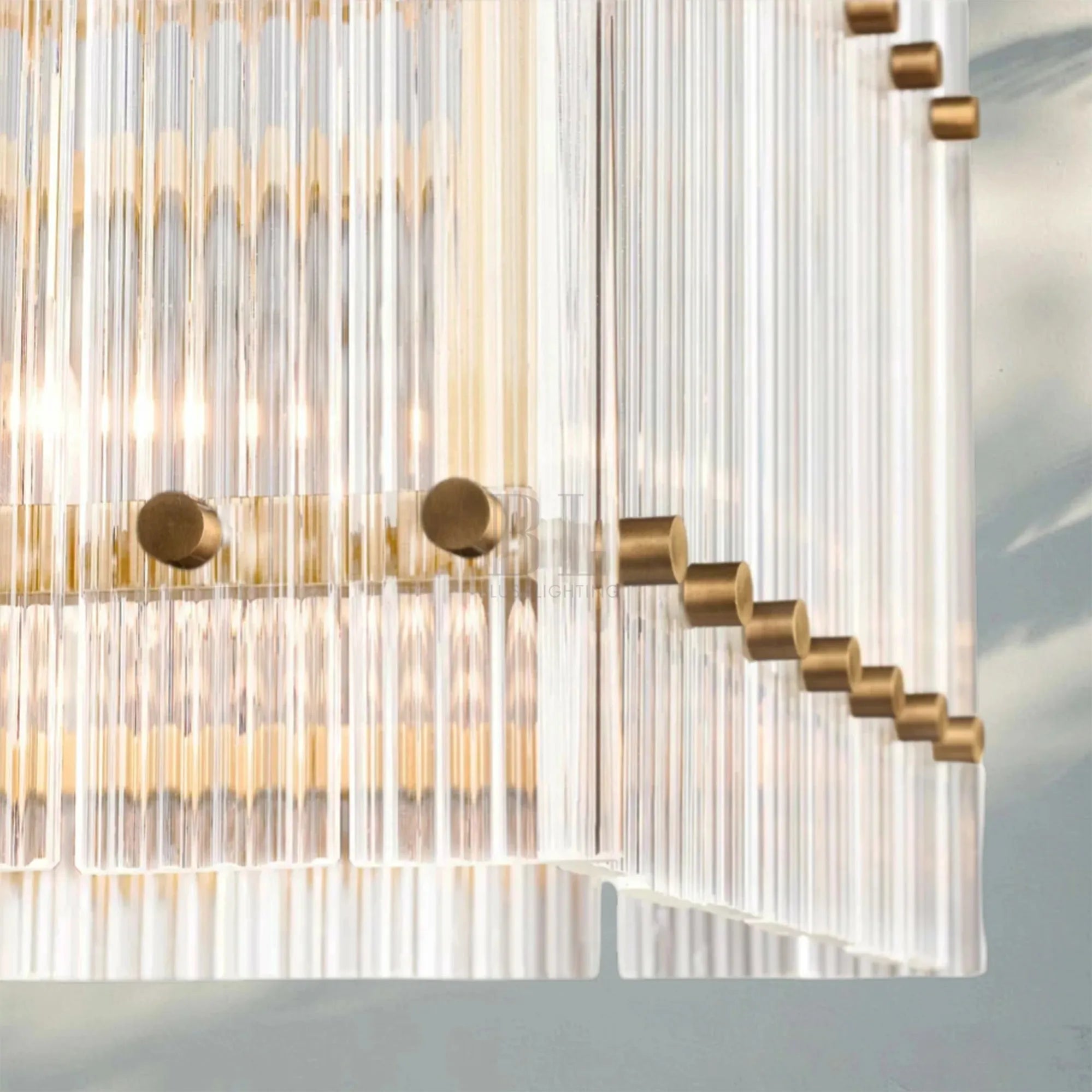 Sun Marco Modern Glass Rectangular Chandelier-