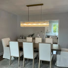 Sun Marco Modern Glass Rectangular Chandelier-