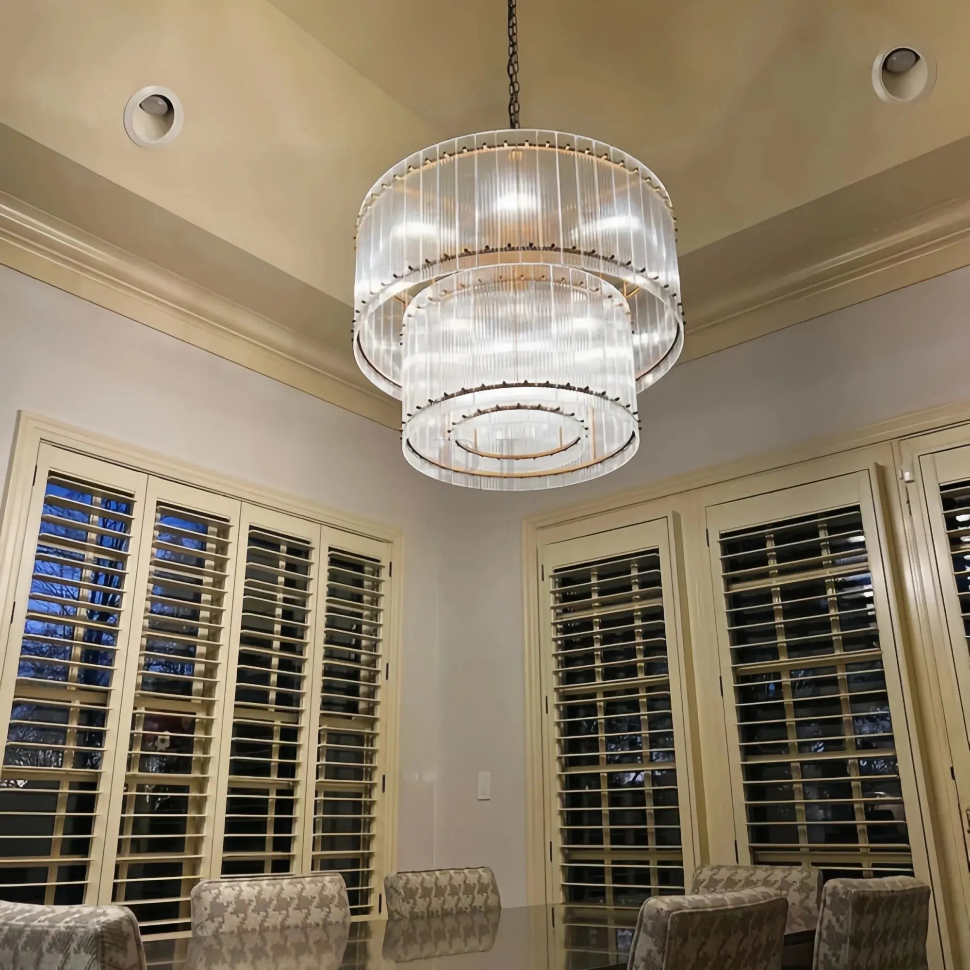 Sun Marco Modern Tierd Glass Round Chandelier-