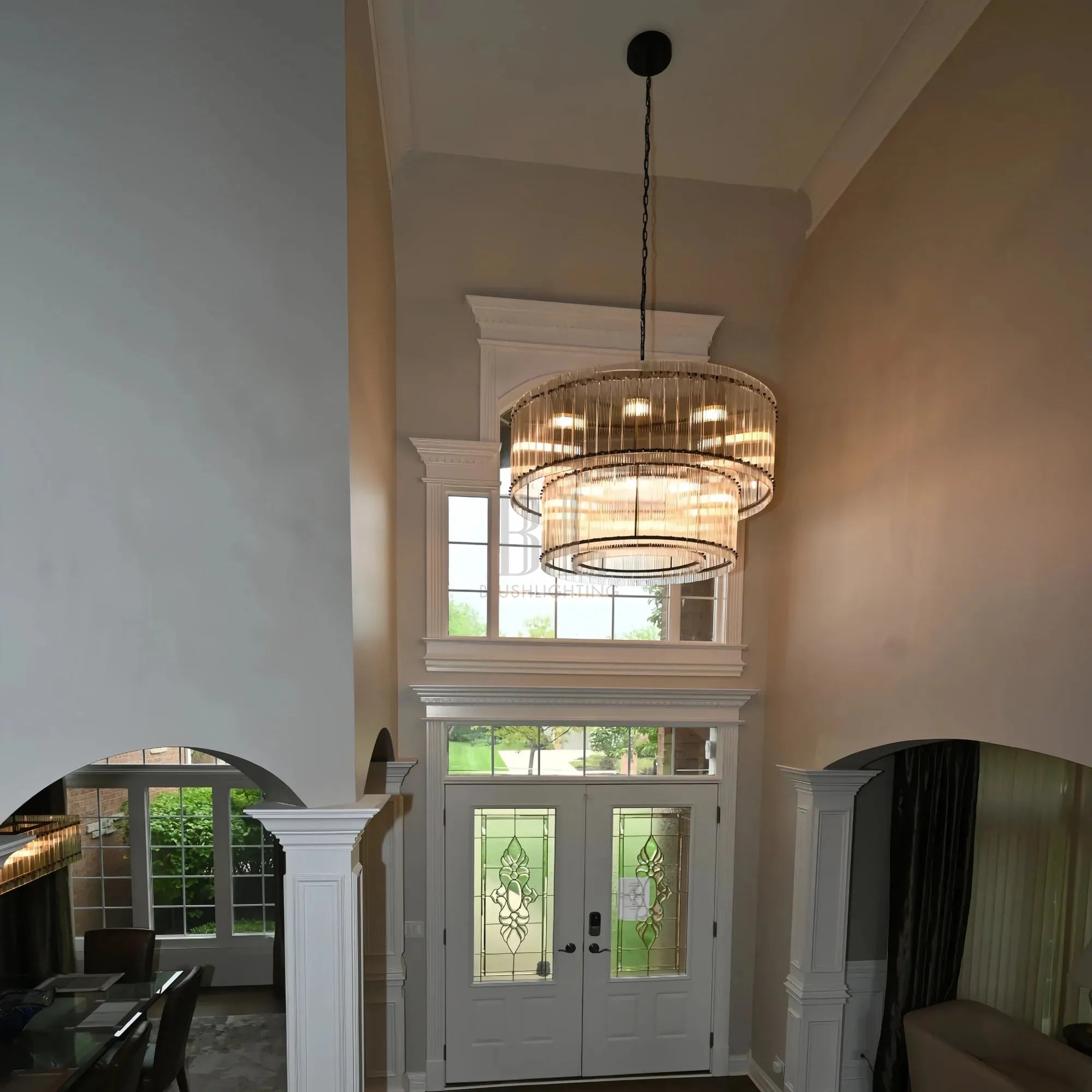 Sun Marco Modern Tierd Glass Round Chandelier-