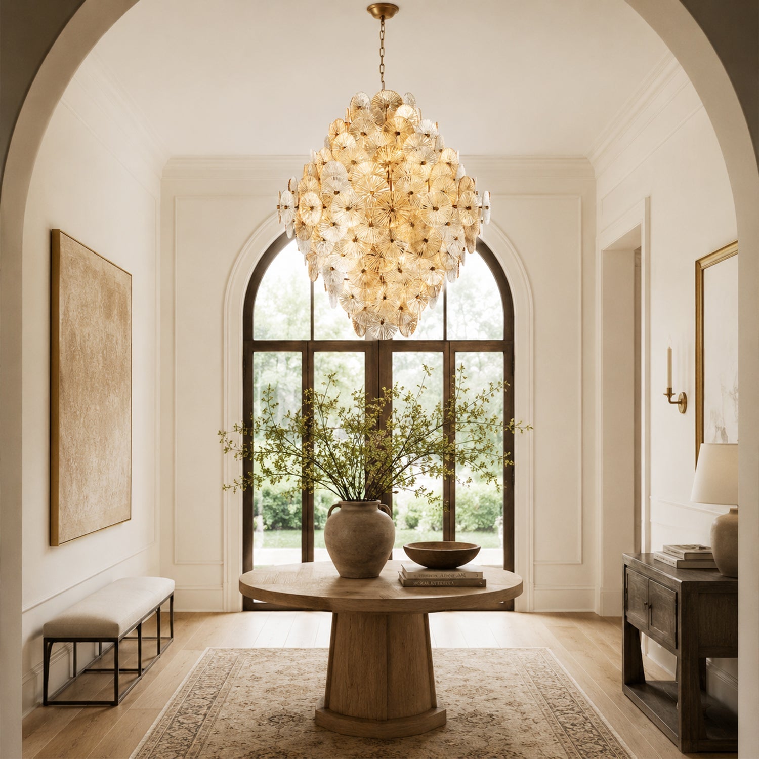 Suna Round Chandelier 27 Light 40"W - Blushlighting