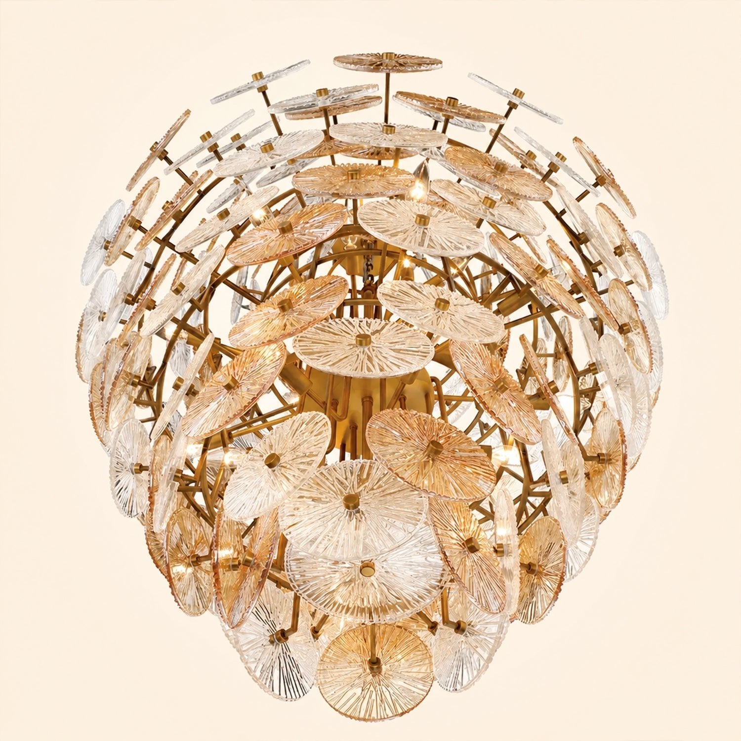Suna Round Chandelier 27 Light 40"W - Blushlighting