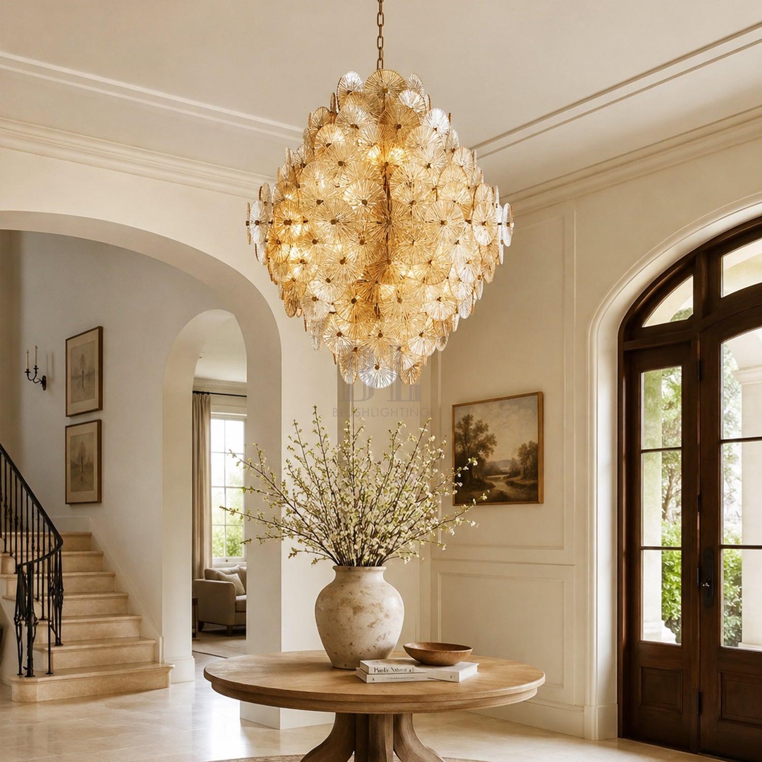 Suna Round Chandelier 27 Light 40"W - Blushlighting