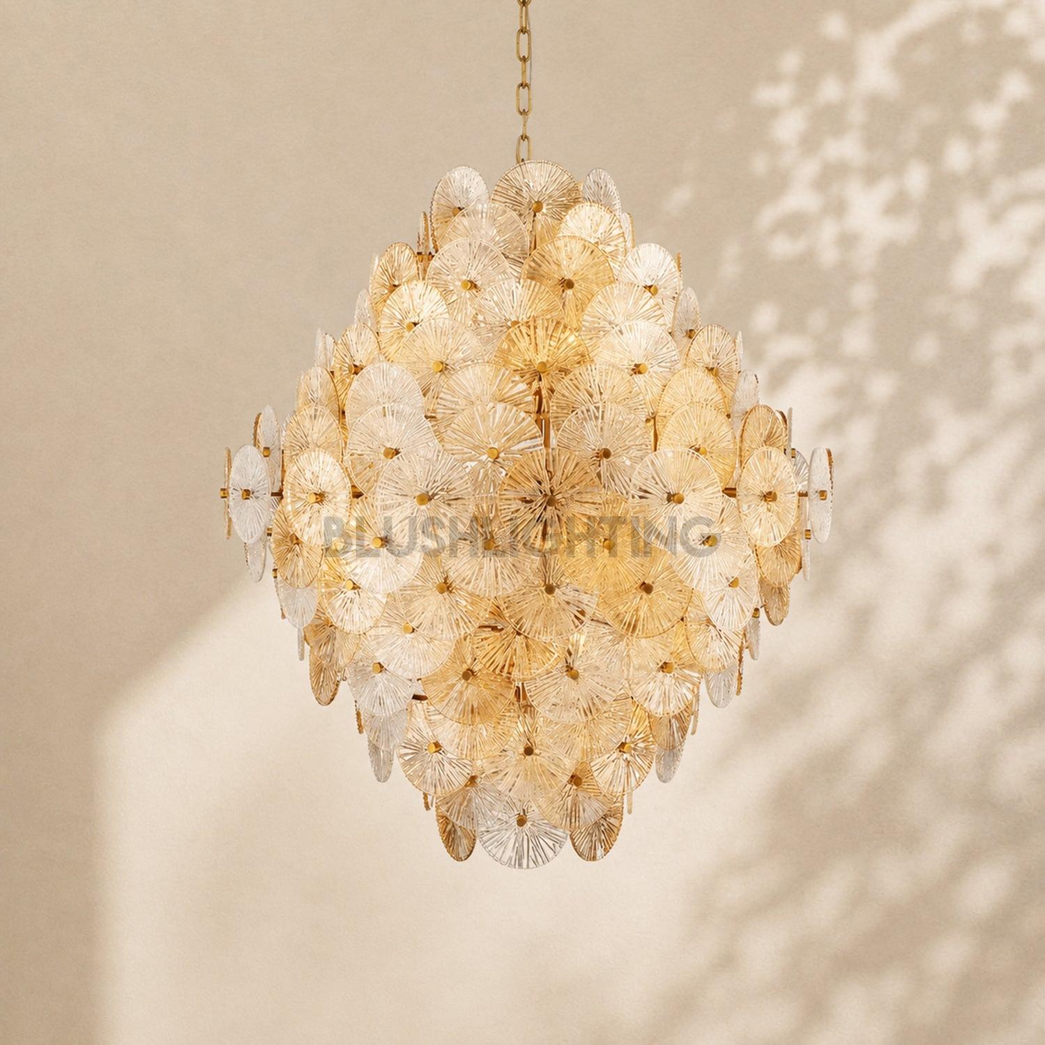 Suna Round Chandelier 27 Light 40"W - Blushlighting