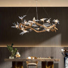 Swallow Branch Chandelier-chandeliers for dining room,chandeliers for stairways,chandeliers for foyer,chandeliers for bedrooms,chandeliers for kitchen,chandeliers for living room-Size: Dia 33.4″(85cm) x H 13.7″(35cm)-Warm Light-Blushlighting
