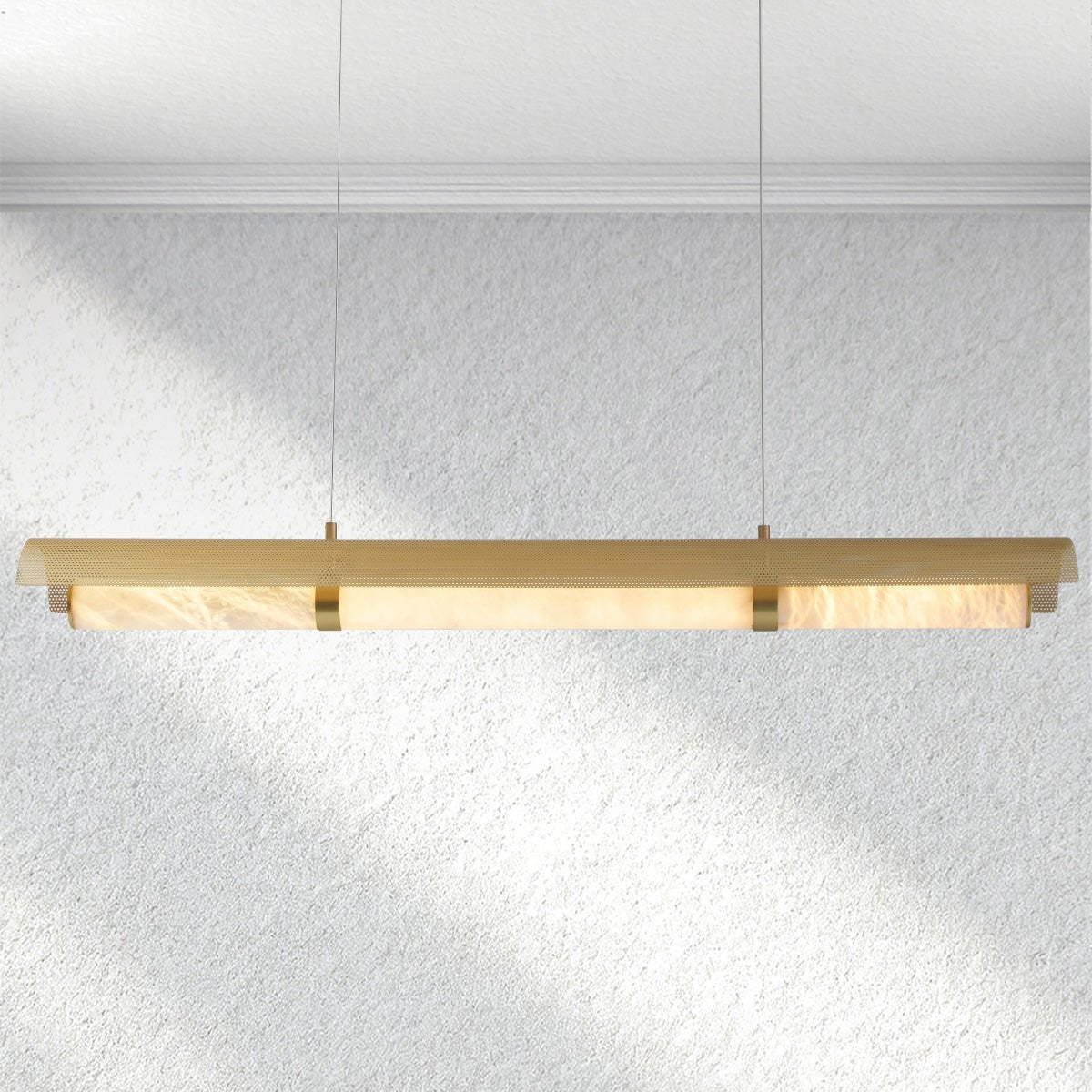 Swaroevan Mirage Alabaster Linear Chandelier - Blushlighting