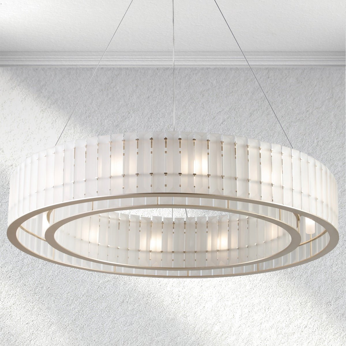 Swaroevan Parallel Round Chandelier - Single LayerBlushlighting