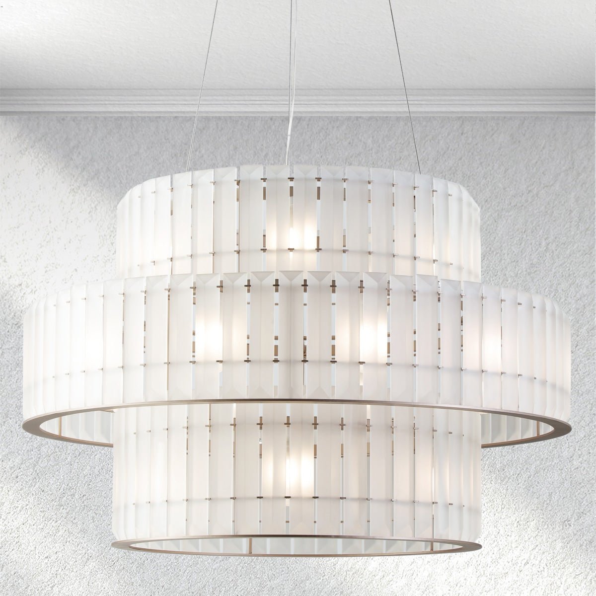 Swaroevan Parallel Round Chandelier - Triple LayerBlushlighting