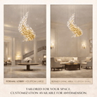 Swaying Leaves Chandelier - Support Customized DrawingsYellow & ClearWarm LightBlushlighting