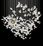 Sylvara Ceramic Blossom Chandelier - Dia 23.6″ × H 39.4″Gold & WhiteWarm LightBlushlighting