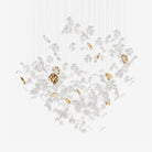 Sylvara Ceramic Blossom Chandelier - Dia 23.6″ × H 39.4″Gold & WhiteWarm LightBlushlighting