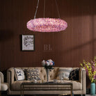 Tadeo Purple Rock Crystal Round Luxury Chandelier-Blushlighting-Blushlighting