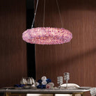 Tadeo Purple Rock Crystal Round Luxury Chandelier-Blushlighting-Blushlighting