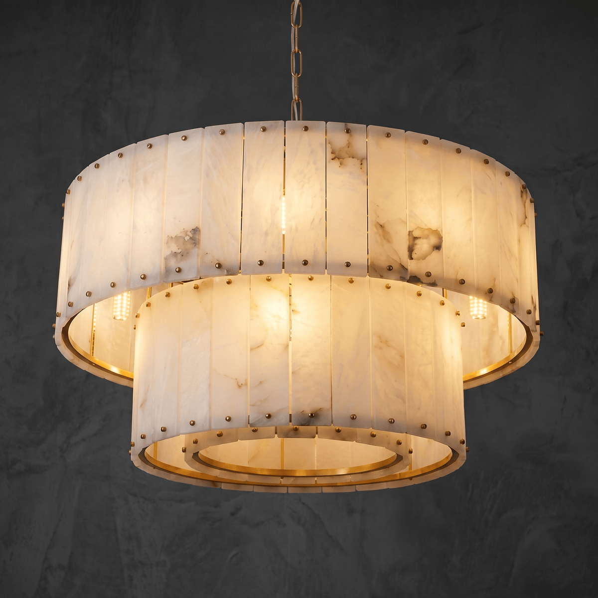 Tamburo Tier Drum Chandelier - 1Floor:D600/Blushlighting