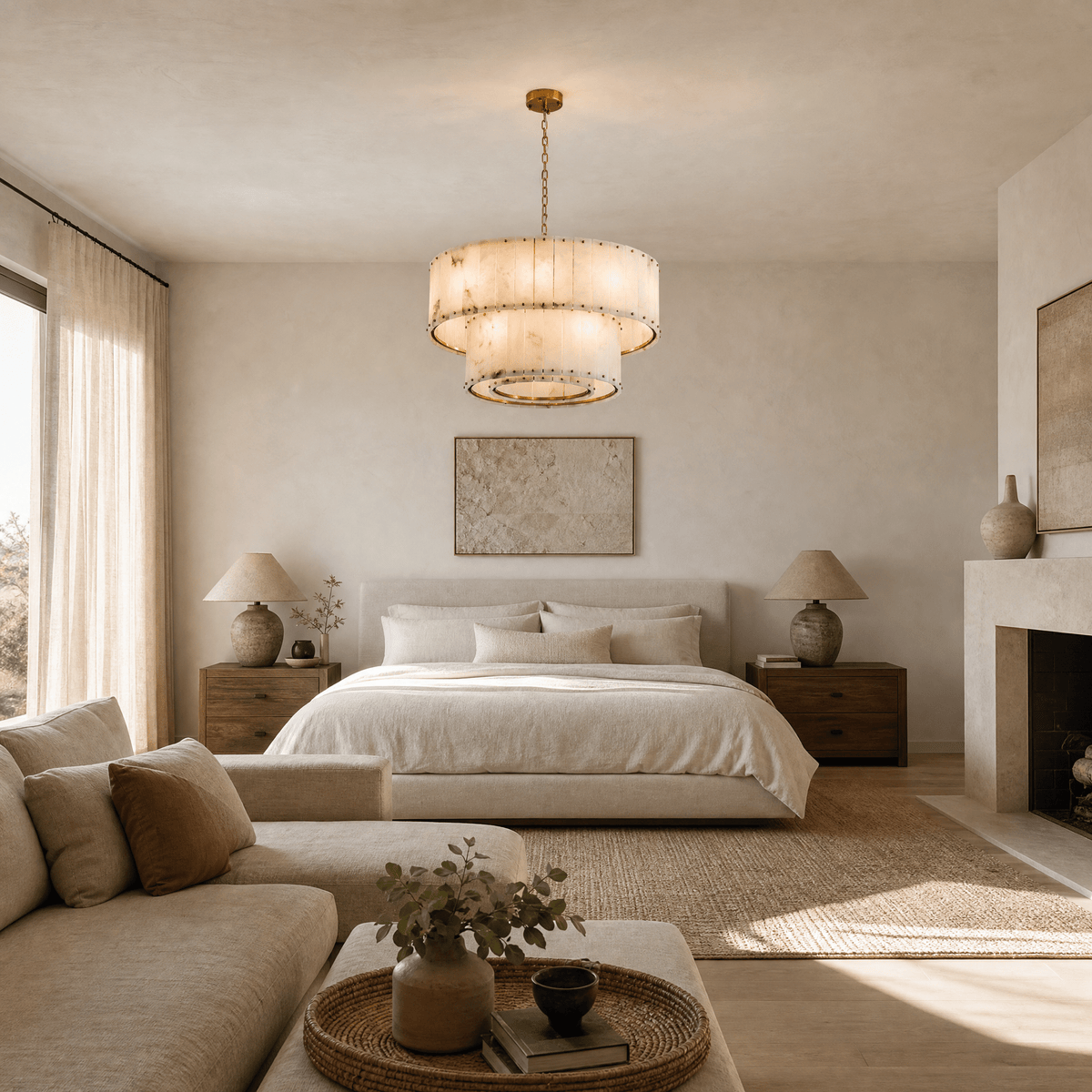 Tamburo Tier Drum Chandelier - 1Floor:D600/Blushlighting