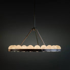 Tamsin Modern Designer Alabaster Round Chandelier for Living Room - 35.4″Blushlighting