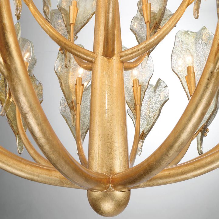 Tarot Modern Glass Chandelier - Gold32 LightBlushlighting
