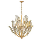 Tarot Modern Glass Chandelier - Gold12 LightBlushlighting