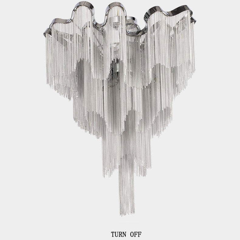 Tassel Aluminum Chain Ceiling Lighting - D24"Blushlighting