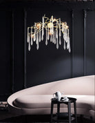 Teardrop Crystal Branch Brass Wall Sconce-Blushlighting