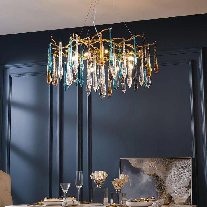Teardrop Crystal Chandelier-chandeliers for dining room,chandeliers for stairways,chandeliers for foyer,chandeliers for bedrooms,chandeliers for kitchen,chandeliers for living room-Blushlighting