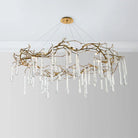 Teardrop Round Chandelier-chandeliers for dining room,chandeliers for stairways,chandeliers for foyer,chandeliers for bedrooms,chandeliers for kitchen,chandeliers for living room-Lacquered Burnished Brass-Blushlighting