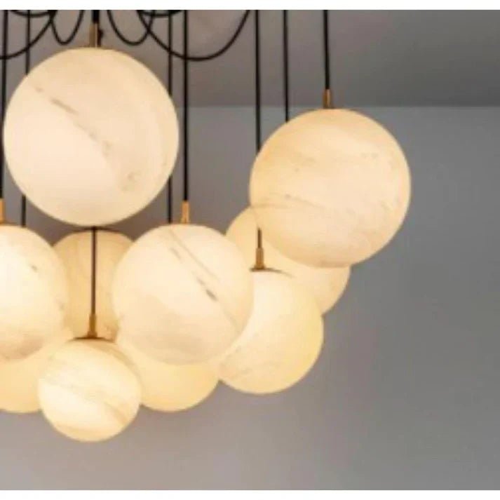 Terry Spider Alabaster Ball Chandelier, Luxurious Alabaster Chandelier - Blushlighting