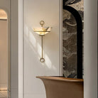 Tether Alabaster Wall Light - Diameter 10.2 in x H 21.7 inGold & WhiteBlushlighting