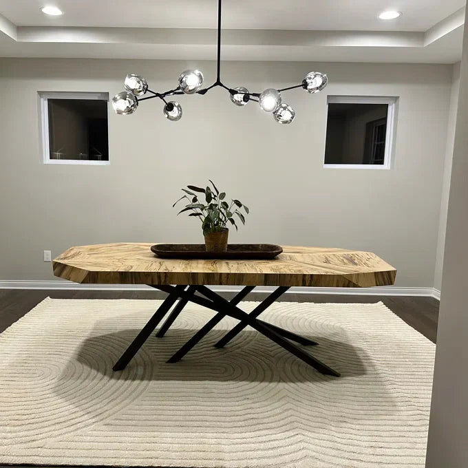 Modern Sputnik Smoky Gray/Amber Glass Branch Chandelier for Kitchen Island/Dining Room
