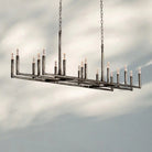 Thaddaus Hand-Forged Rectangle Chandelier 54'' 72''-96''-Bronze-