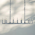 Thaddaus Hand-Forged Rectangle Chandelier 54'' 72''-54''-Pewter-